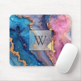 Gold Abstrakt Modern Monogram Initial Mousepad