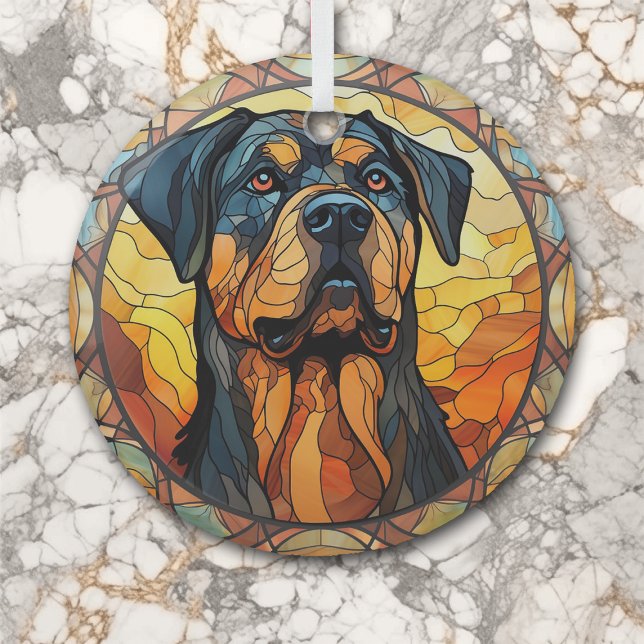 Gold Abstrakt Rottweiler Hund erhalten Ornament Aus Glas (Von Creator hochgeladen)