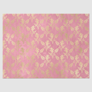 Gold Abstrakte Blume in rosa Decoupage Seidenpapier