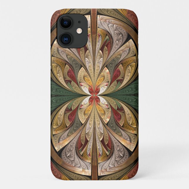 Gold Abstrakte Butterfly gestanztes Glasmuster Case-Mate iPhone Hülle (Rückseite)