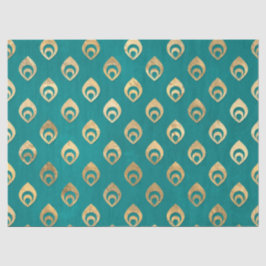 Gold Abstrakte Droplets für Aquamarinen Decoupage Seidenpapier