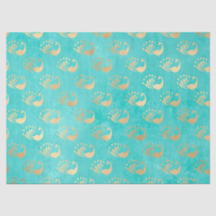 Gold Abstrakte Friedenstruppen im Wasserfall Seidenpapier