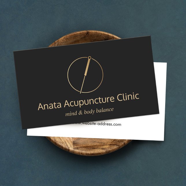 Gold Acupuncturist Logo für die Nadel Visitenkarte (Von Creator hochgeladen)