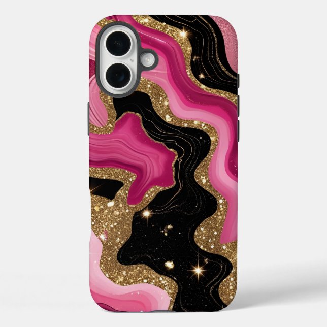 Gold Agate iPhone 16 Plus Hülle (Rückseite)