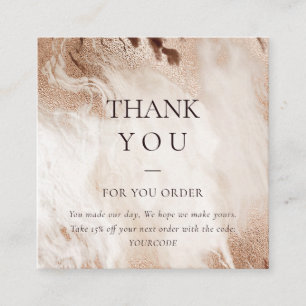Gold Agate Marble Vielen Dank für den Rabatt auf  Quadratische Visitenkarte