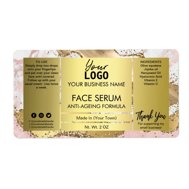 Gold Agate mit Glitzer Fairhaar Öl Serum (Vorne)