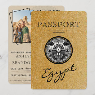 Gold Ägypten Reisepass Hochzeit Termin bekanntgebe Save The Date