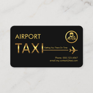 Gold Airport Taxi Flugzeug Linie Visitenkarte