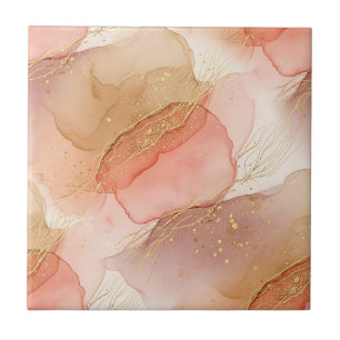 Gold akzentuierte Fluid Art - Siena-Marmor (3) Fliese