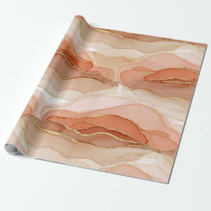 Gold akzentuierte Fluidkunst - Siena-Marmor (1) Geschenkpapier