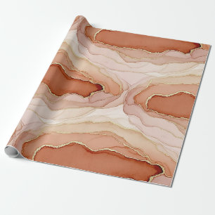 Gold akzentuierte Fluidkunst - Siena-Marmor (8) Geschenkpapier