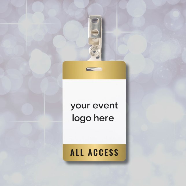 Gold All Access Event Pass Abzeichen Ausweis (Gold all access pass with logo for special event.)