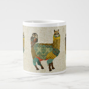 Gold Alpaka & Teal Eulenbecher Jumbo-Tasse