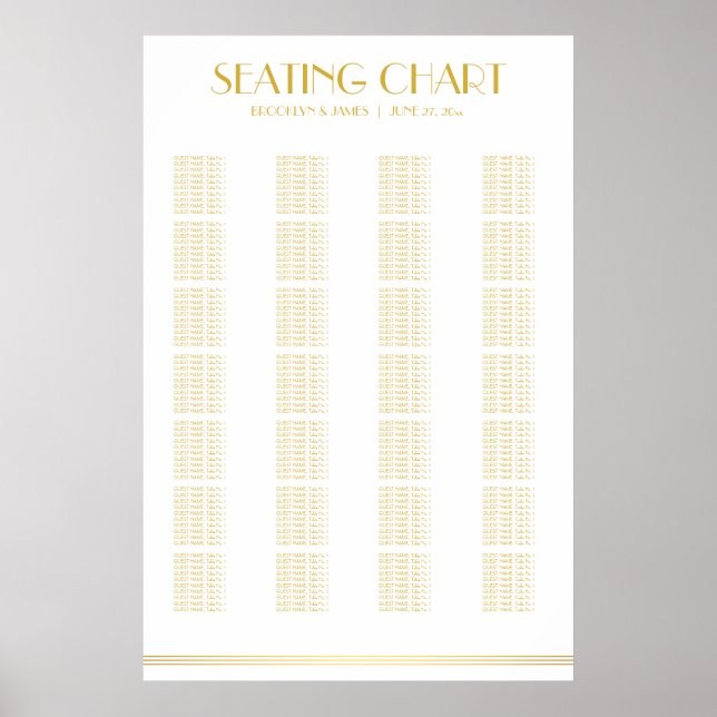 Gold Alphabetische Hochzeitssattelplakette Poster (Vorne)