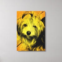 Gold Amber Grunge Yorkshire Terrier Wall Art