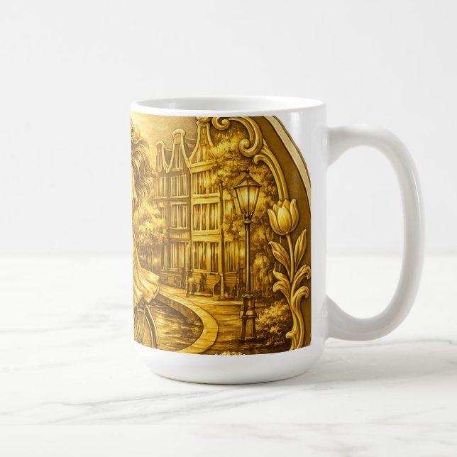 Gold Amsterdam Arched Bridges Charm Kaffeetasse (Rechts)