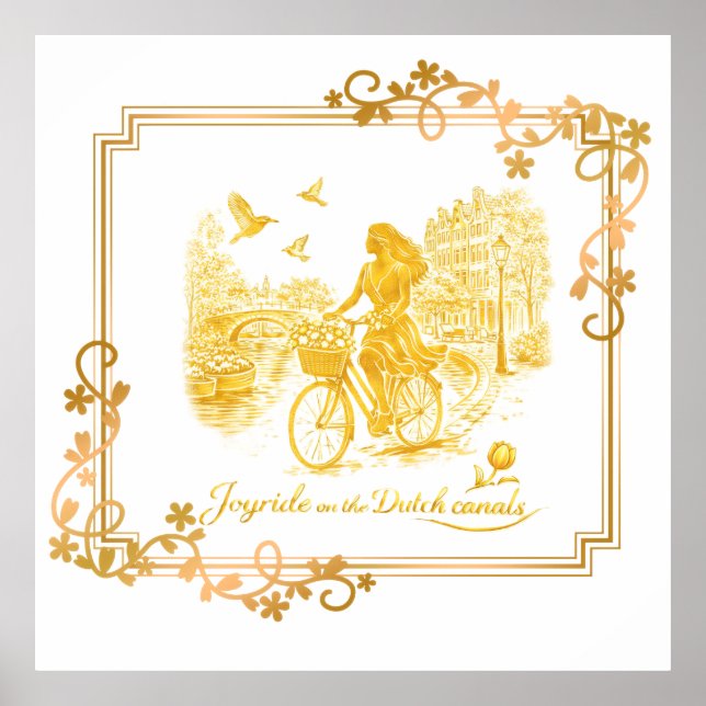 Gold Amsterdam Arched Bridges Charm Poster (Vorne)