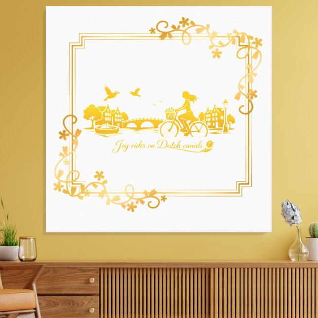 Gold Amsterdam Bögen Charm Leinwanddruck (Insitu (Wohnzimmer))