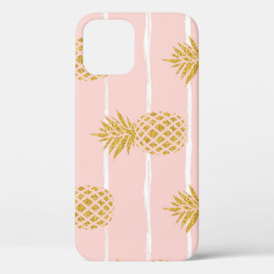 Gold Ananas, gestreift Sommer Hintergrund. Case-Mate iPhone Hülle