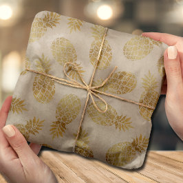 Gold Ananas, tropisch Seidenpapier