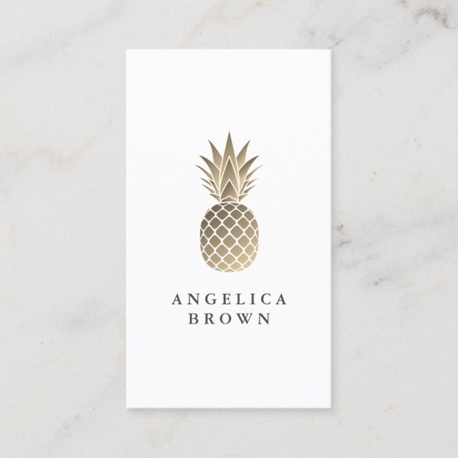 Gold Ananas-Visitenkarte Visitenkarte (Vorderseite)