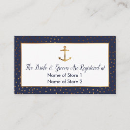 Gold Anchor Confetti, Eheregisterkarten der Marine Begleitkarte