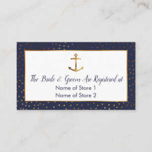 Gold Anchor Confetti, Hochzeitsregisterkarten der Begleitkarte