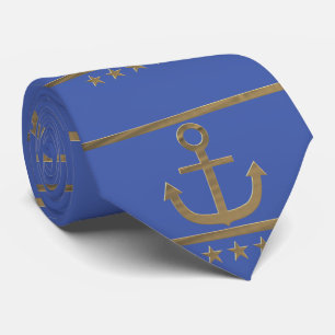 gold anchor on blue background krawatte
