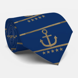 gold anchor on navy blue background krawatte