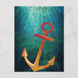 Gold Anchors weg nautical Postkarte