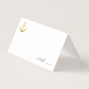 Gold Ancre Carte Place avec Poème de don de plage