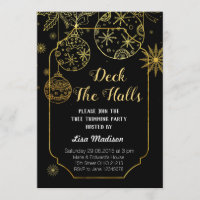 Gold and Black Deck Invitation du Halls Party