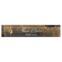 Gold and black  Table Tent Sign Desk Name Plate Namensplakette
