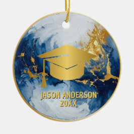 Gold and Blue Custom Graduation Ornament