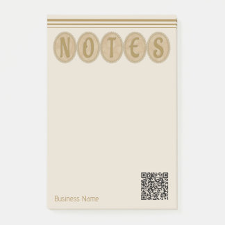 Gold And Cream Fancy Business Circle Notepad Post-it Klebezettel