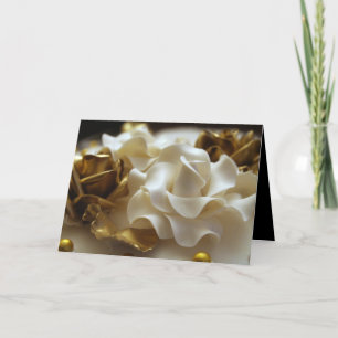 Gold and Cream Wedding Rose Einladung Card