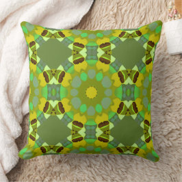 Gold and Green Throw Pillow Kissen