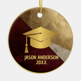 Gold and Maroon Custom Graduation Ornament