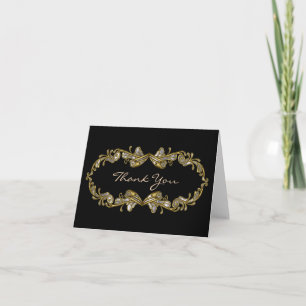 Gold and Opal Verziert Dankeschön-Karte Dankeskarte