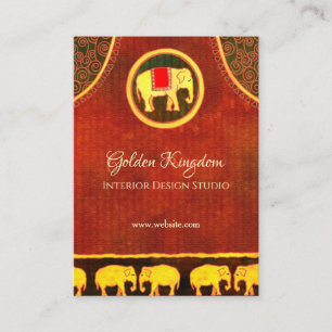Gold and Red Elephant Kingdom Visitenkarte