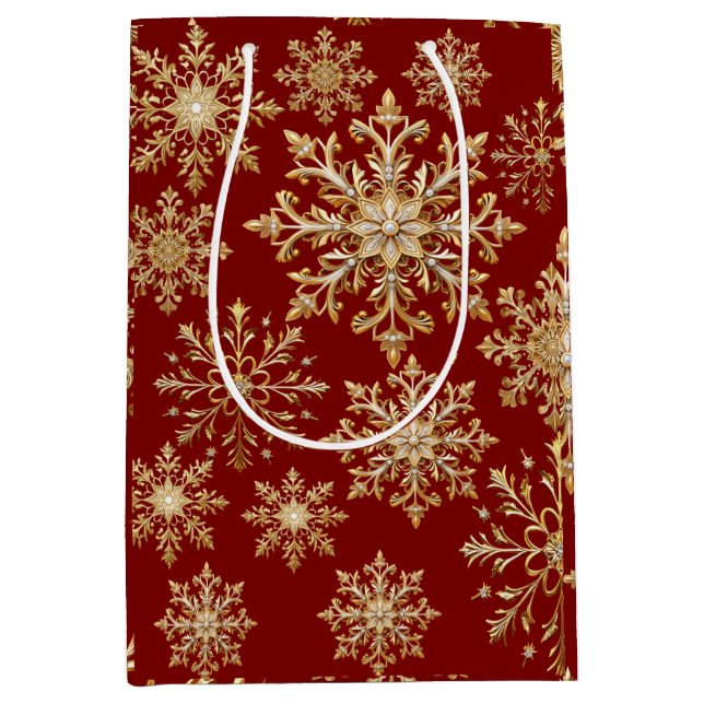 Gold and Red Gift Bag Mittlere Geschenktüte (Vorderseite)