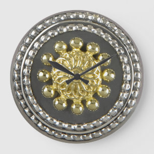 Gold and Silver Medallion Große Wanduhr