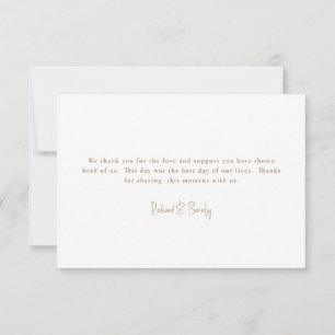 Gold and Silver Wedding Dankeschön Card Dankeskarte