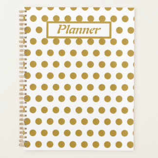 Gold and white Polka dots  Planer