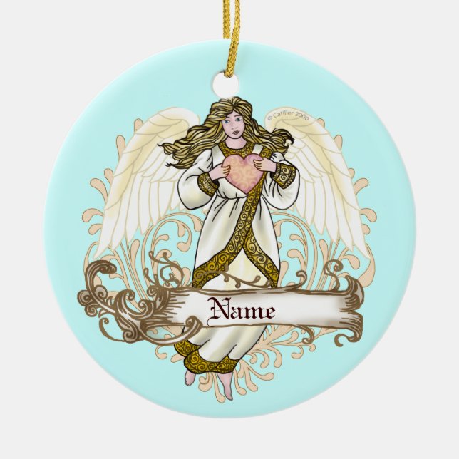 Gold Angel Heart Ornament (Vorne)
