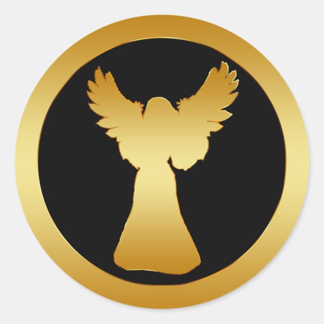GOLD ANGEL RUNDER AUFKLEBER (Vorderseite)