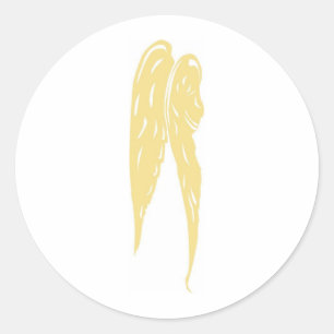 Gold Angel Wings Runder Aufkleber