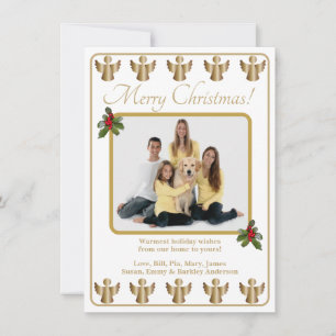 Gold Angels Weihnachtsfoto Feiertagskarte