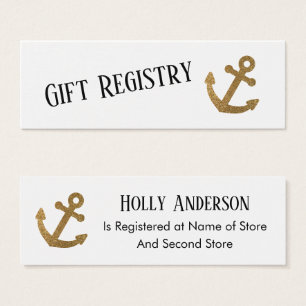 Gold Anker Einfache Schiffs Geschenkregistrierungs