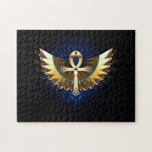 Gold Ankh mit Wings